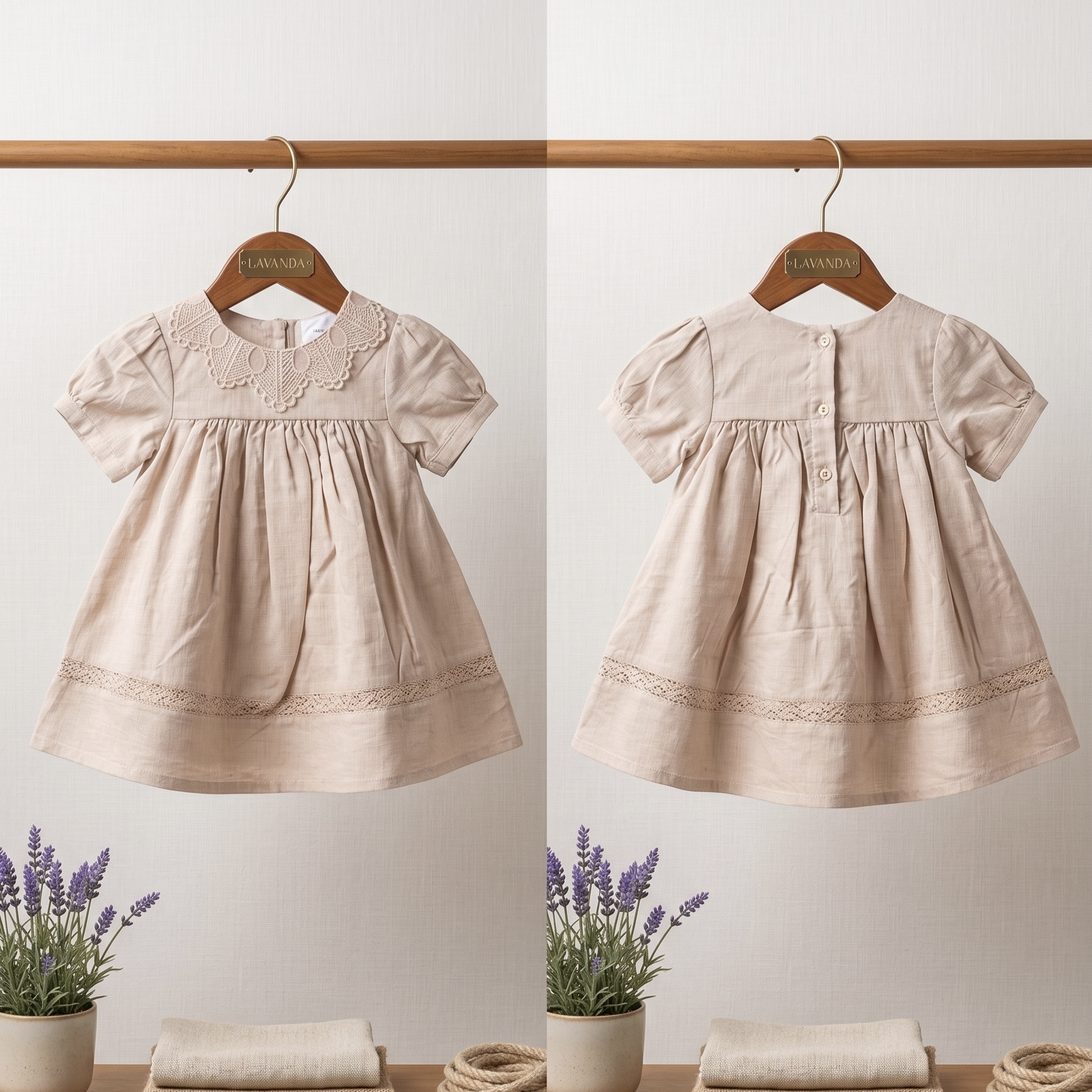Lavanda Heritage Linen & Lace Smock Dress Collection