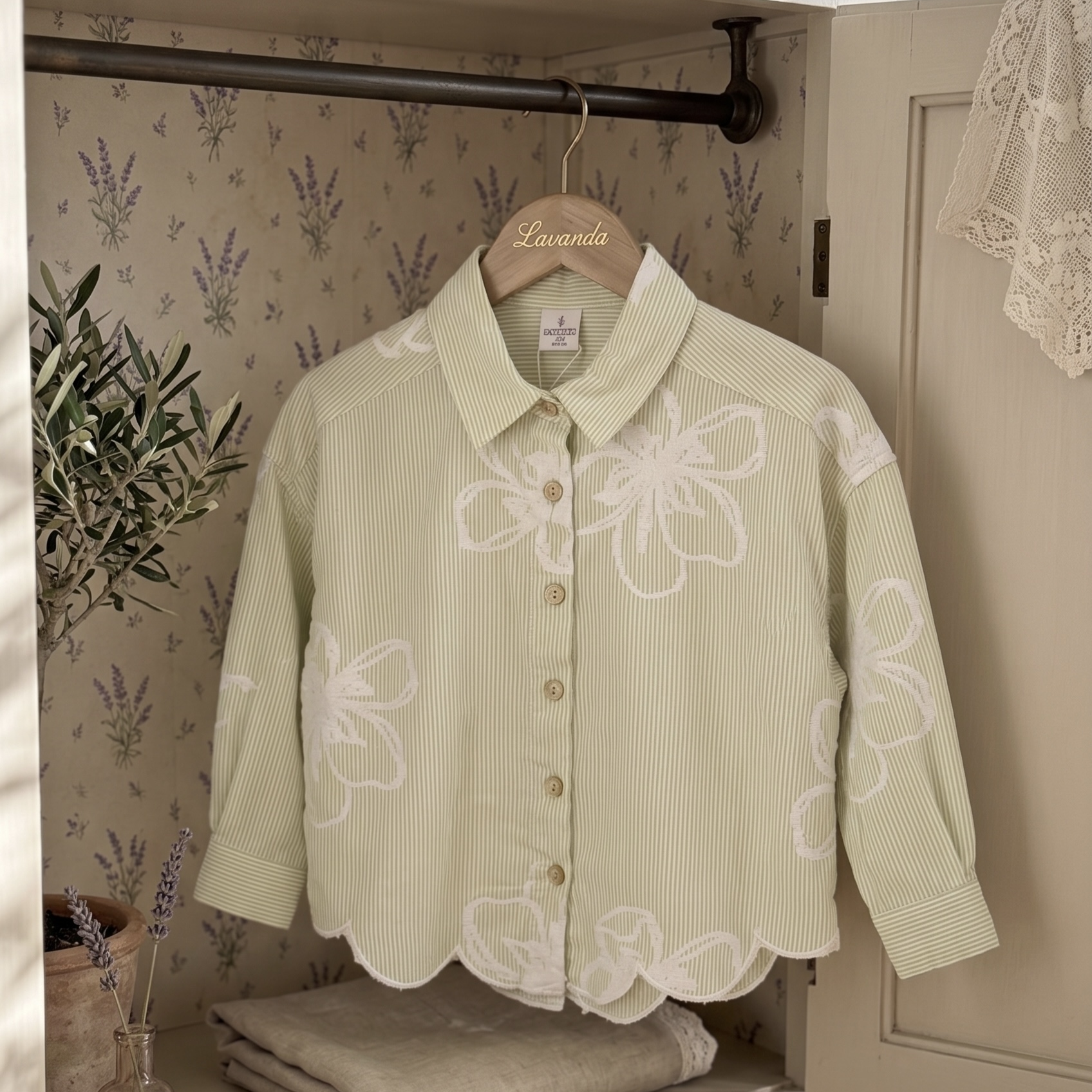 Girls Floral Embroidered Cotton Shirt