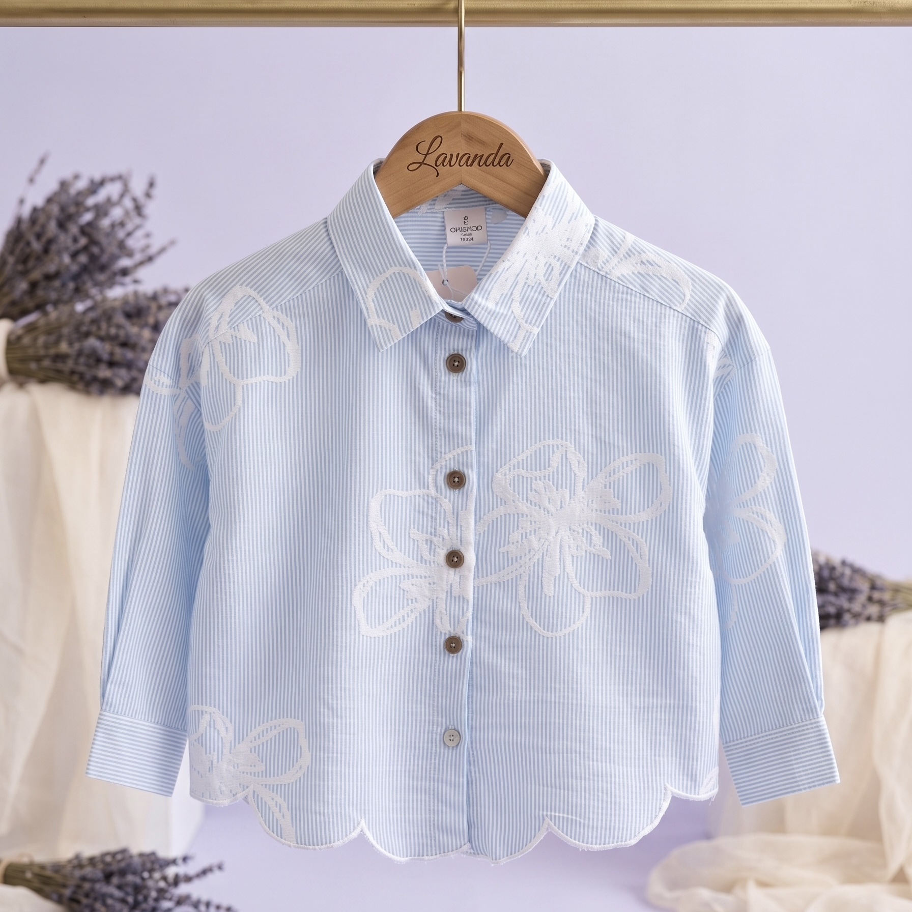 Girls Floral Embroidered Cotton Shirt