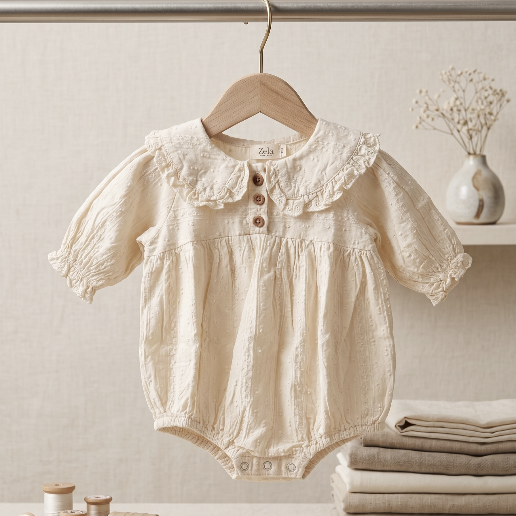 Heirloom Swiss Dot Bubble Romper