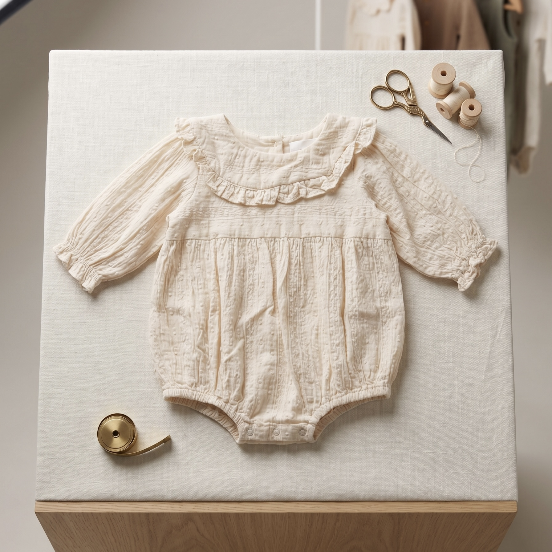 Heirloom Swiss Dot Bubble Romper