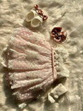 Newborn Party Wear Frock with Headband, Stockings and Shoes
