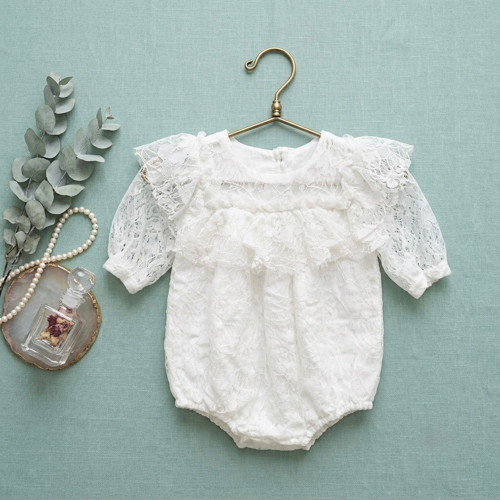 Heirloom Floral Lace Bubble Romper