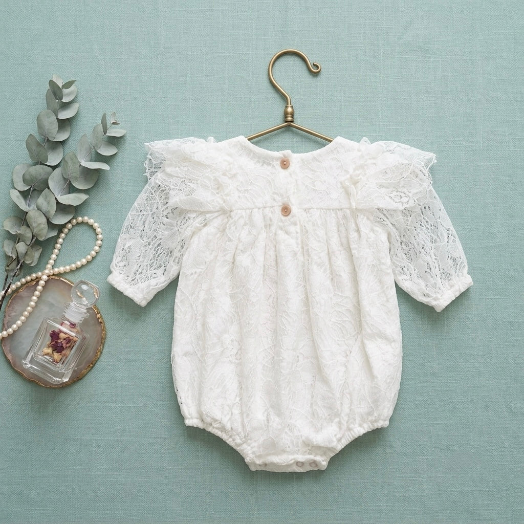 Heirloom Floral Lace Bubble Romper
