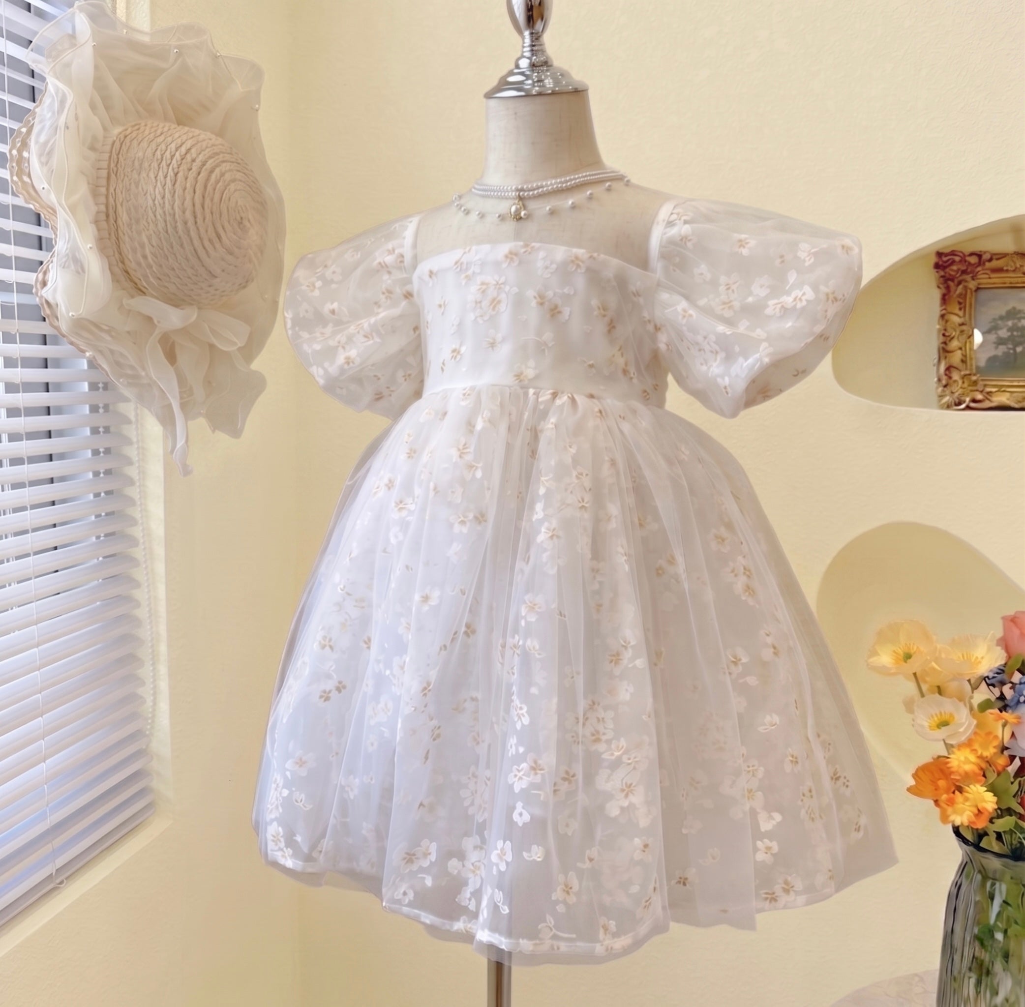Baby Girl Embroidered Tulle Party Dress