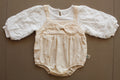 Baby Girl Puff Sleeve Bow Romper