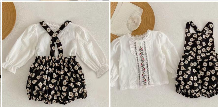 Floral Baby Outfit Set with Embroidered Top | Premium Baby Girl Partywear