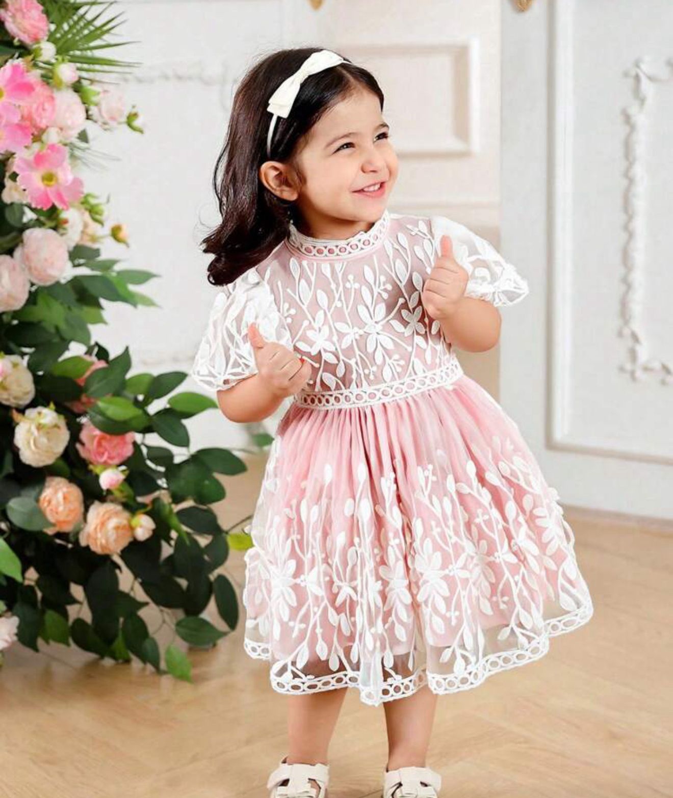 Embroidered Tulle Party Dress for Girls, Toddler