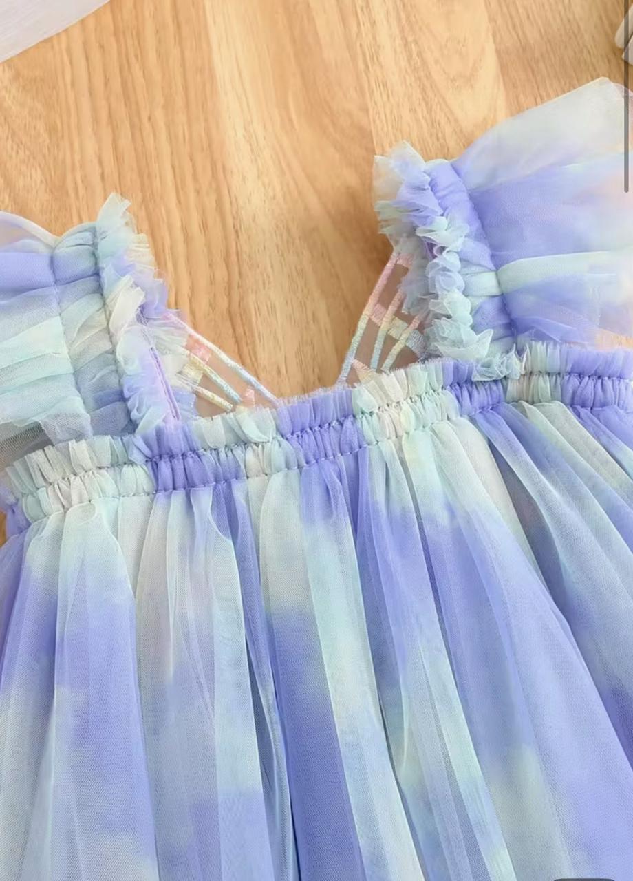 Iridescent Butterfly Tulle Dress for Girls
