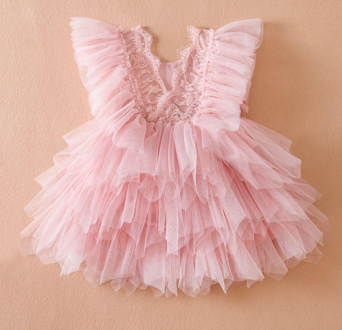 Pink Tulle Party Dress for Baby Girls