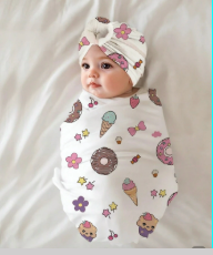 Sweet Treat Newborn Swaddle & Headband Set – Girls