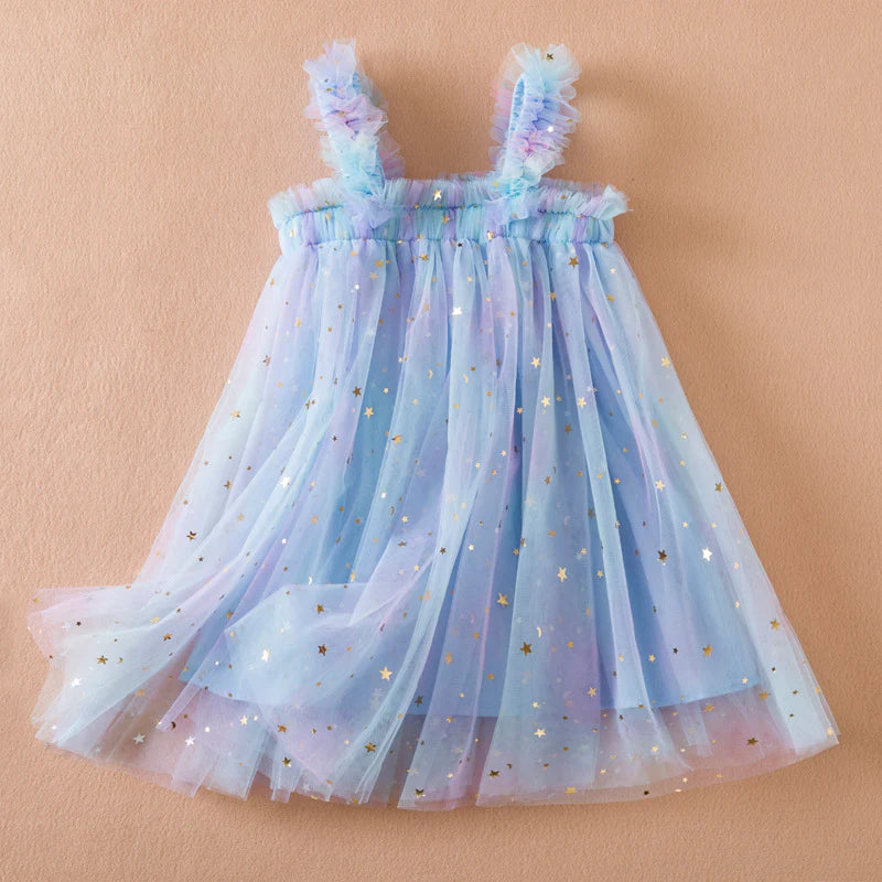 Pastel Star Tulle Dress for Baby Girls