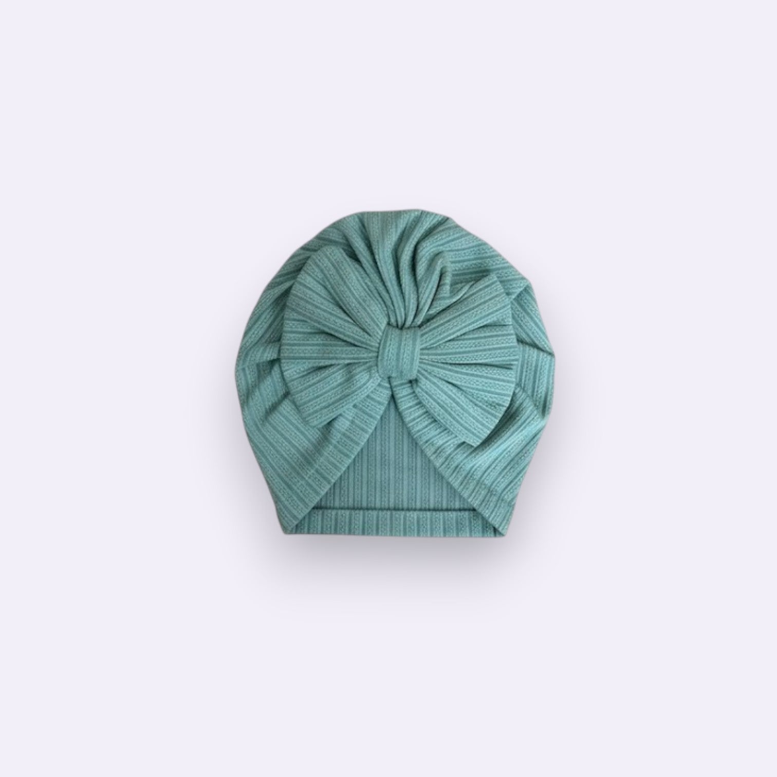 Ribbed Bow Turban Hat for Baby Girls – Soft Cotton