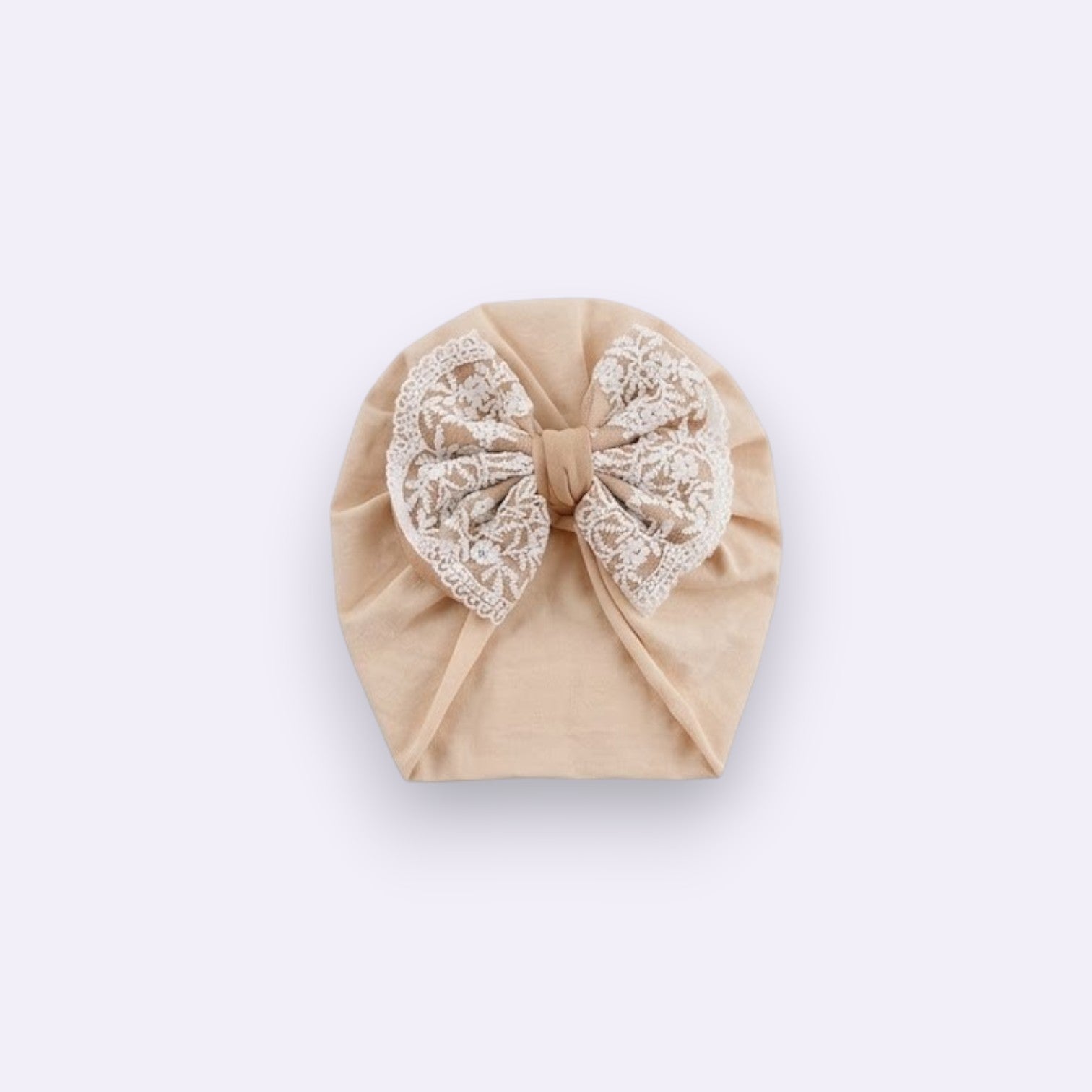 Lace Bow Baby Girl Turban Hat – Newborn to Infant