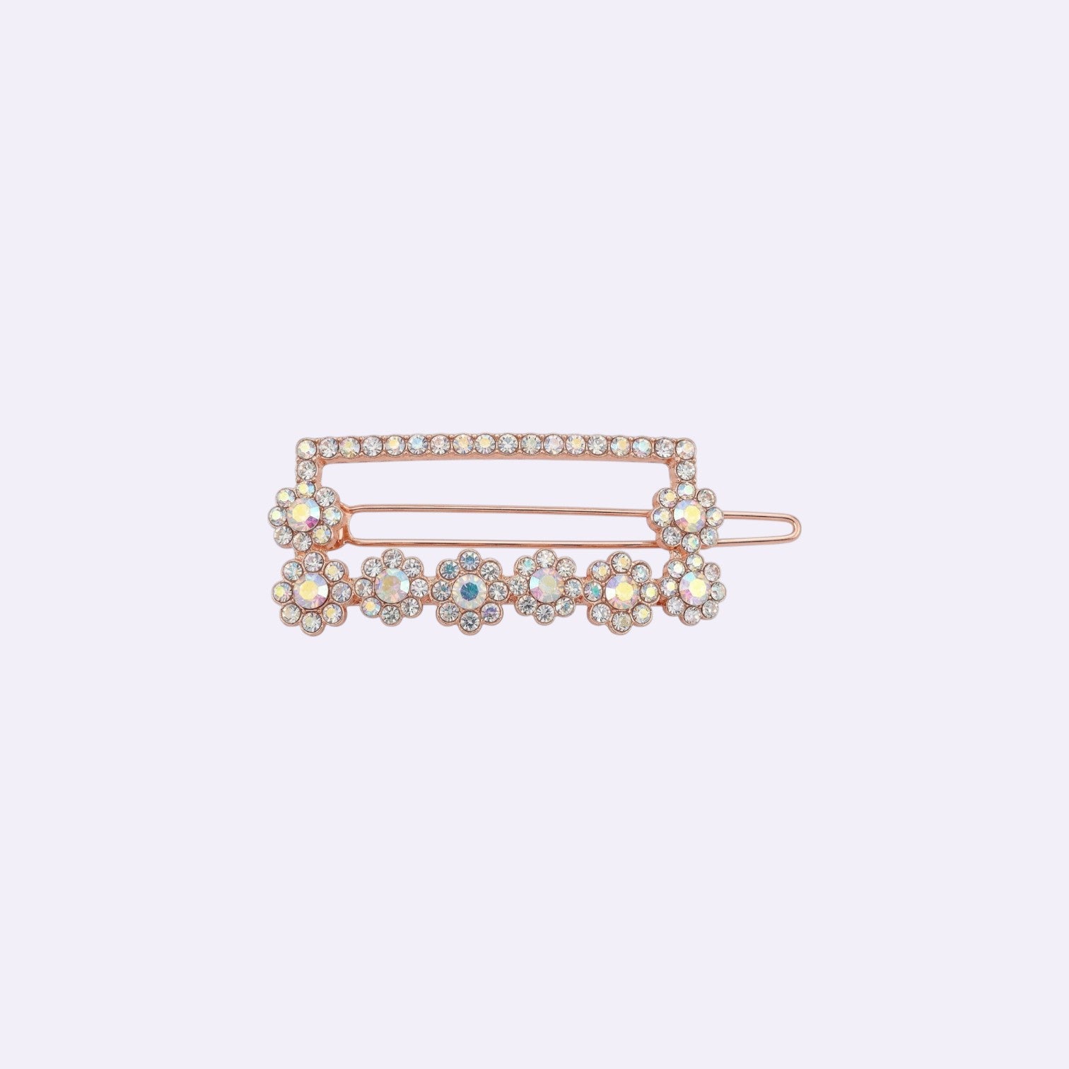 Luxe Crystal Floral Barrettes – Rose Gold Special Occasion Hair Clips