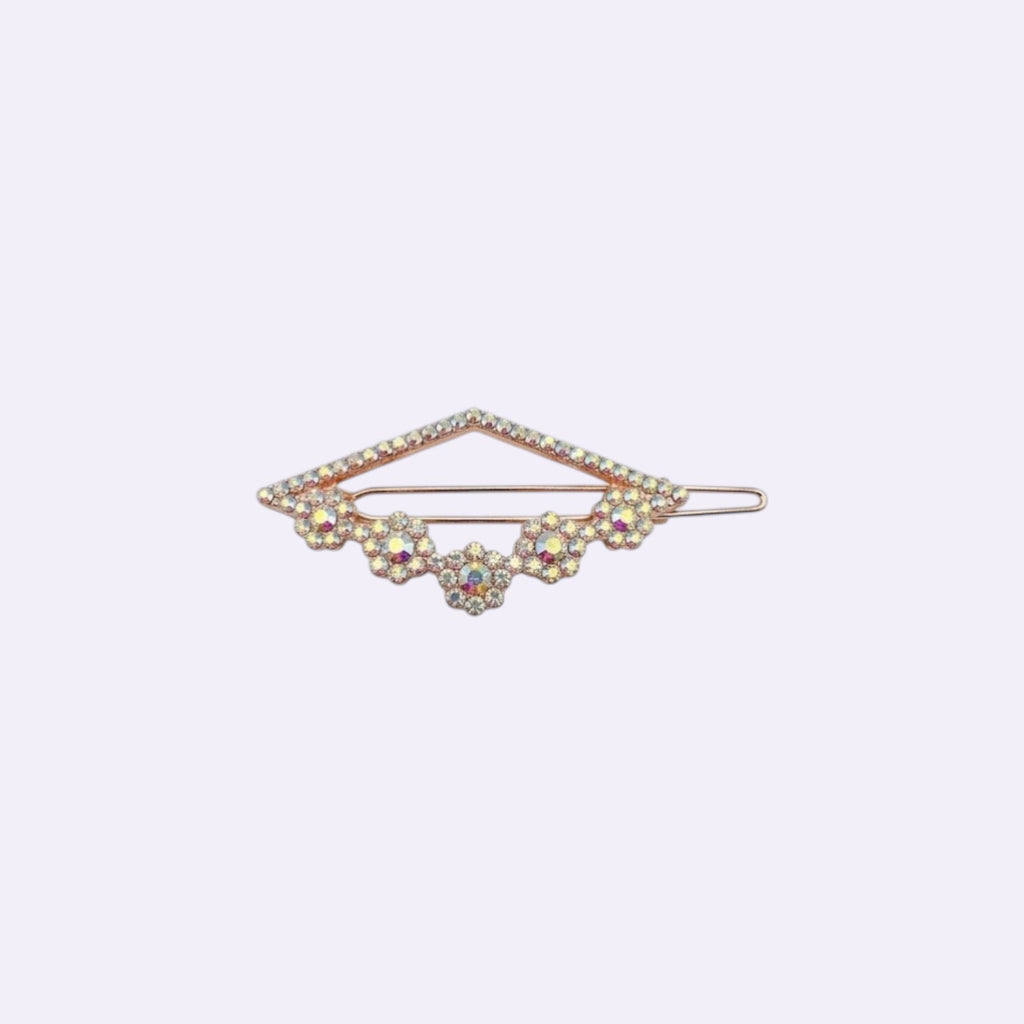 Luxe Crystal Floral Barrettes – Rose Gold Special Occasion Hair Clips