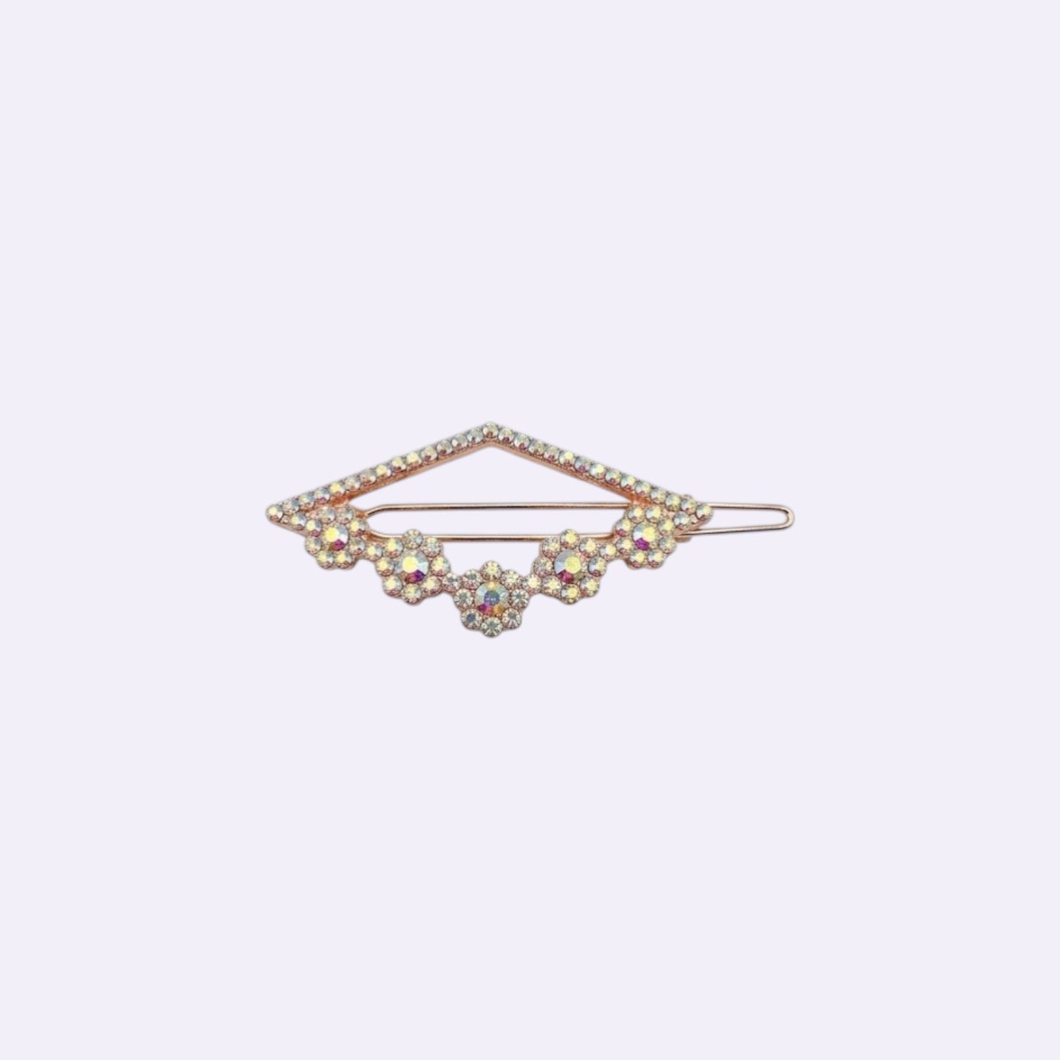 Luxe Crystal Floral Barrettes – Rose Gold Special Occasion Hair Clips