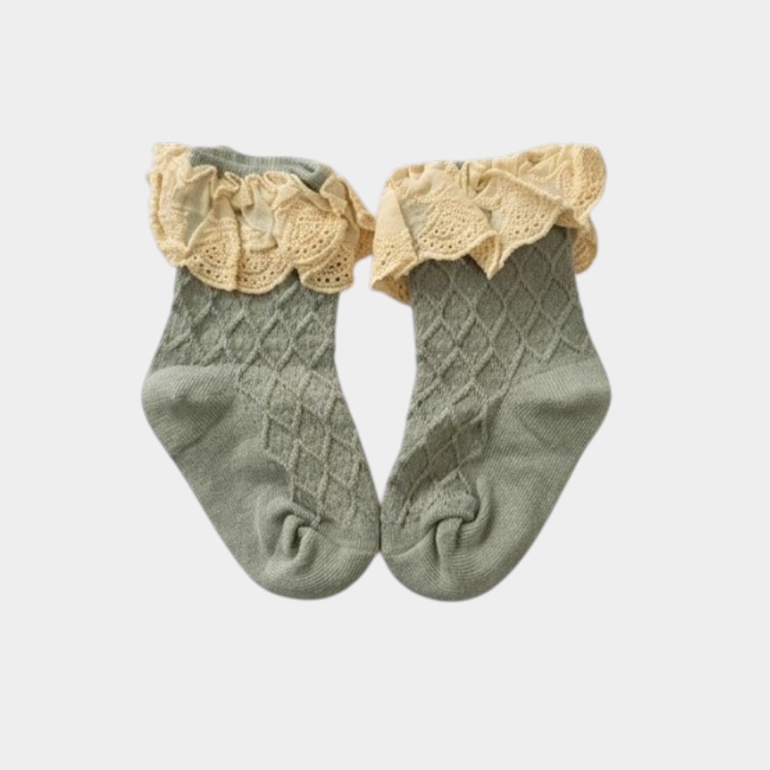 Lace Ruffle Baby Girl Socks – Soft Cotton Neutral