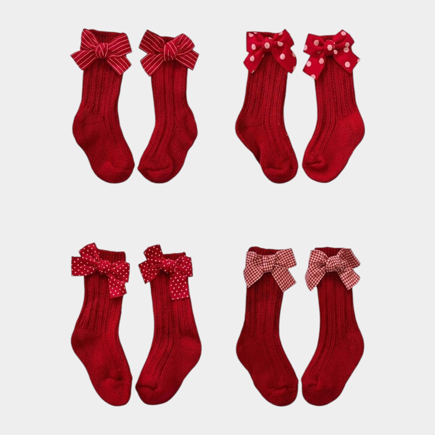 Boutique Double-Bow Pointelle Ruffle Socks