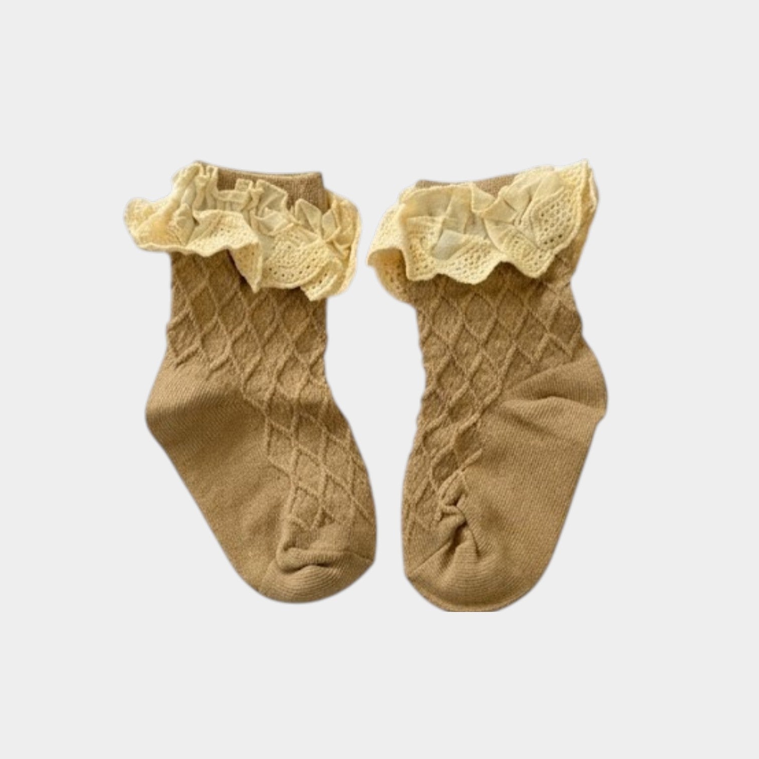 Lace Ruffle Baby Girl Socks – Soft Cotton Neutral