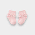 Baby Girl Lace Pink Ruffle Socks – Newborn