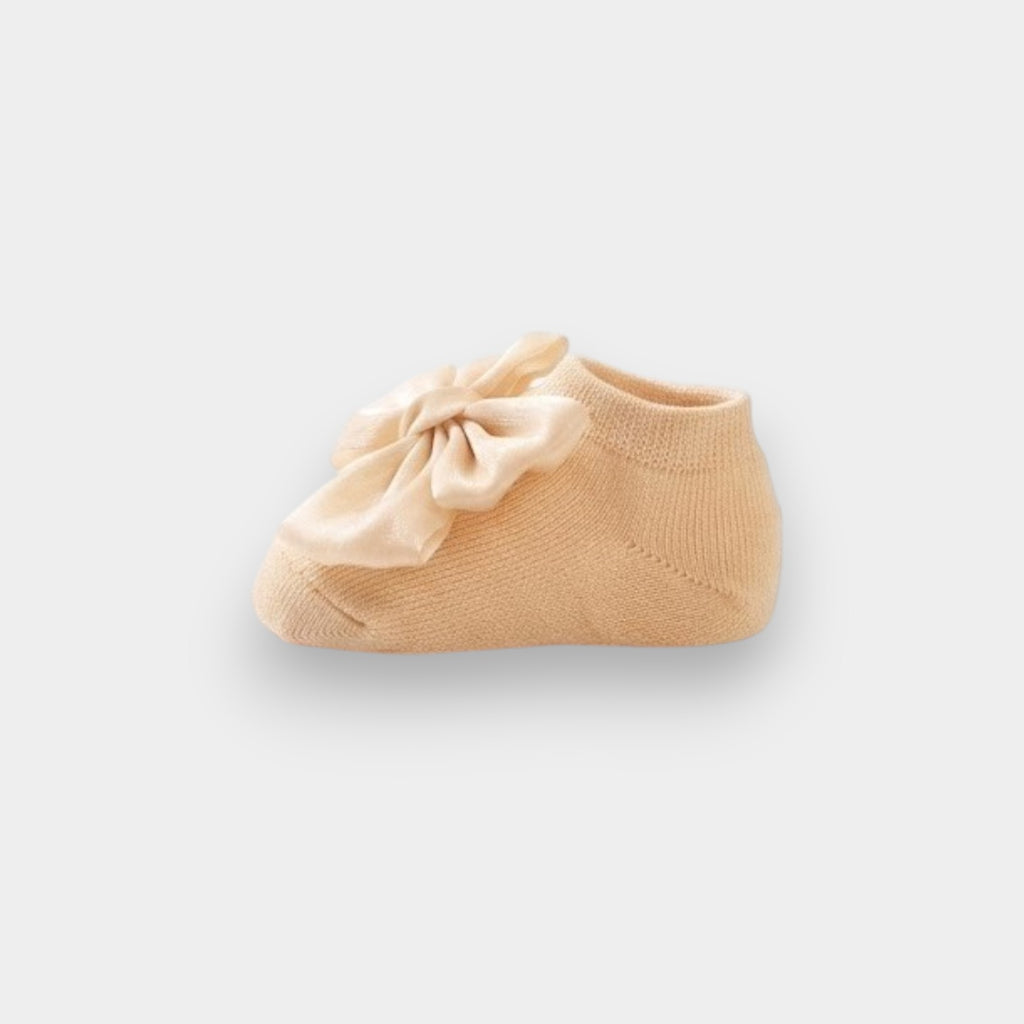 Boutique Satin Bow Ribbed Ankle Socks