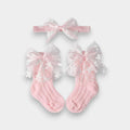 Baby Girl Lace Bow Socks & Headband Set