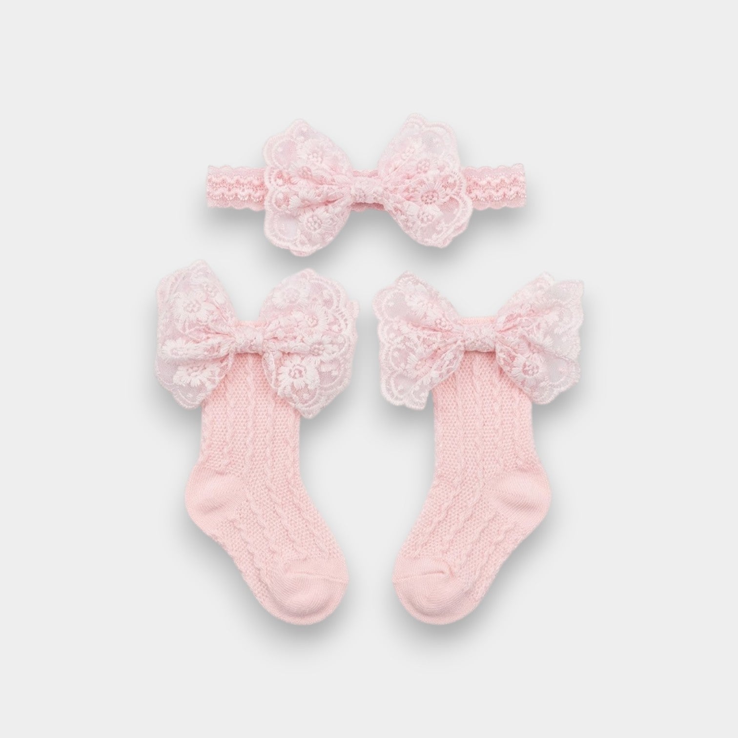 Boutique Floral Lace Sock & Headband Set