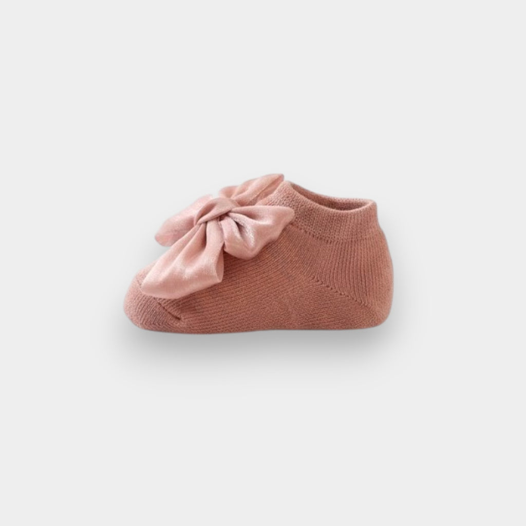 Boutique Satin Bow Ribbed Ankle Socks