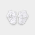 Baby Girl Lace Bow Socks – White Cotton