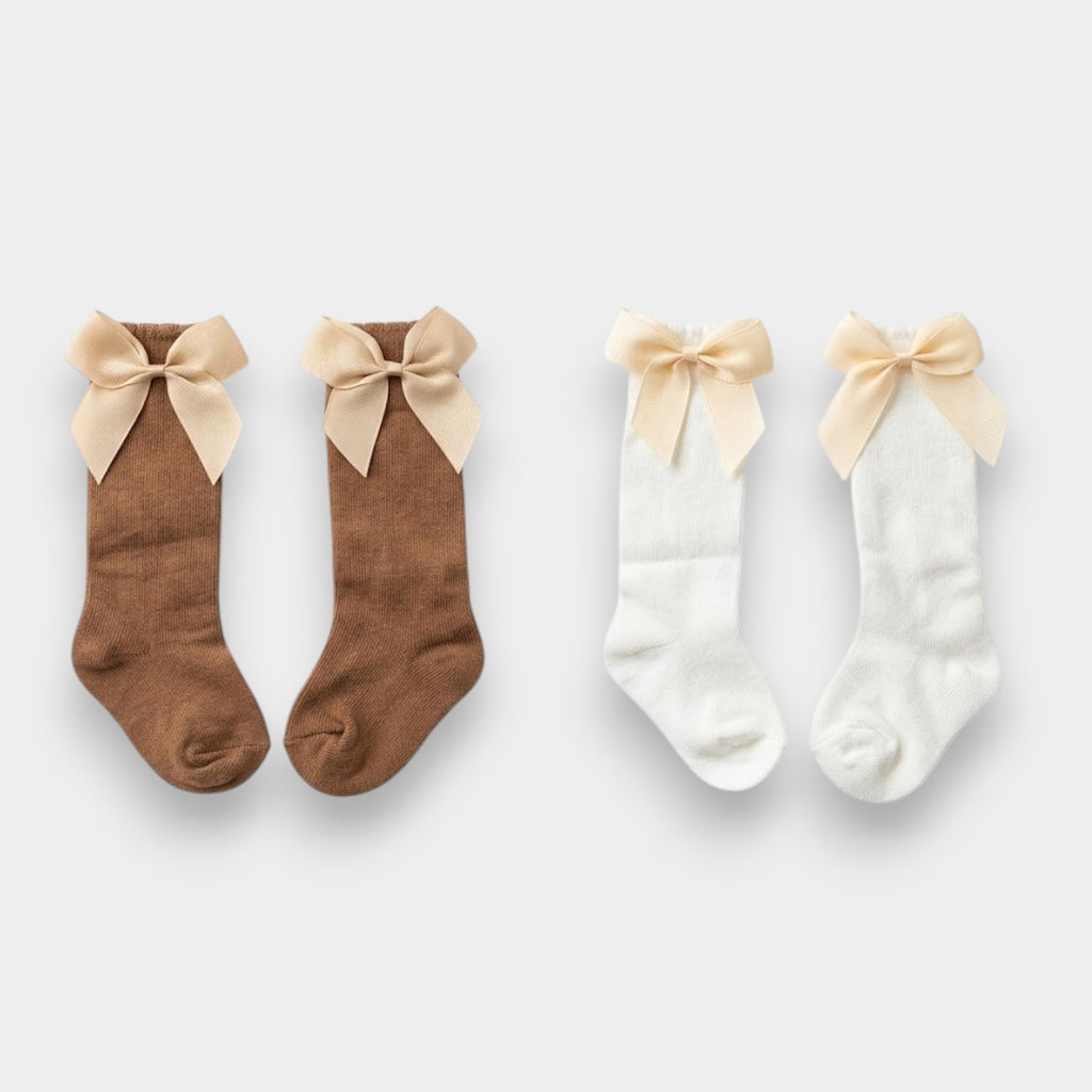 Boutique Double-Lace Ruffle Knee-High Socks