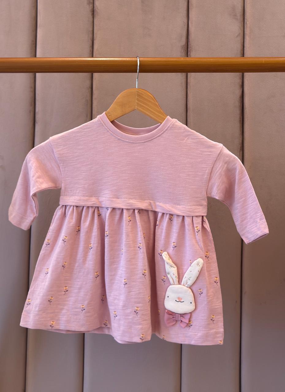 Pink Bunny Pocket Dress for Girls – Toddler & Kids