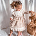 Lace Ruffle Long Sleeve Dress for Toddler Girls