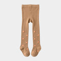 Harvest Orchard Embroidered Peach Ribbed Tights