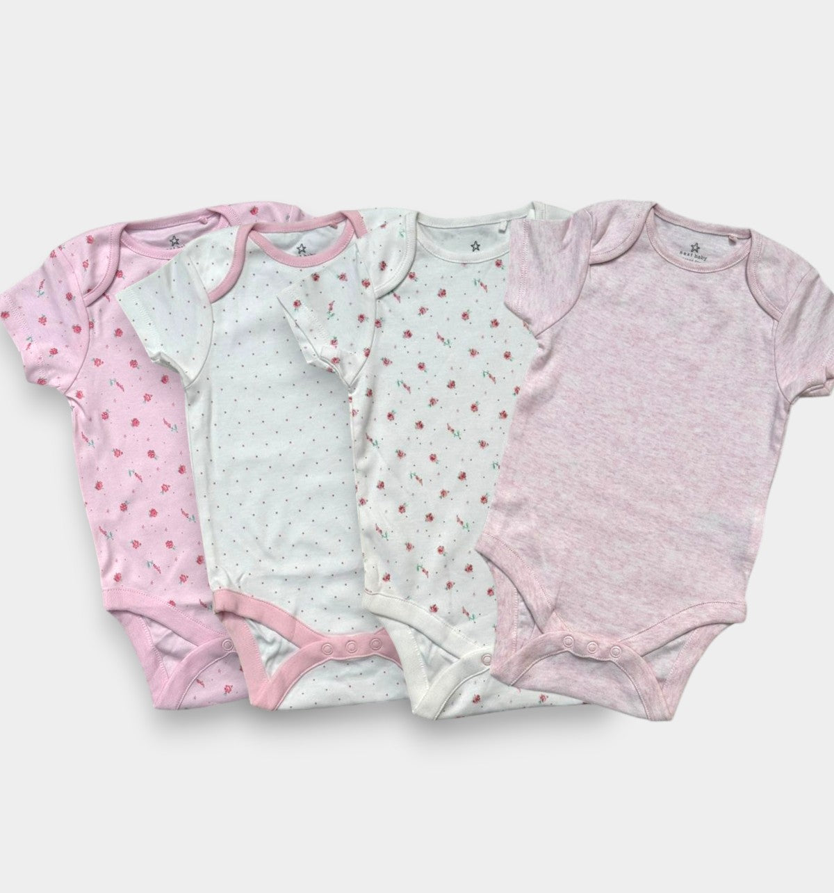 Sweet Rosebud 4-Piece Daily Onesie Set