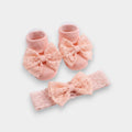 Vintage Floral Lace Baby Sock & Headband Set