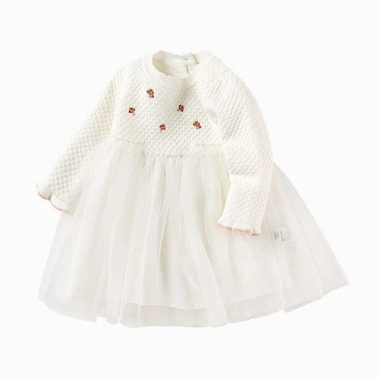 Charmed Meadow Knit & Tulle Dress