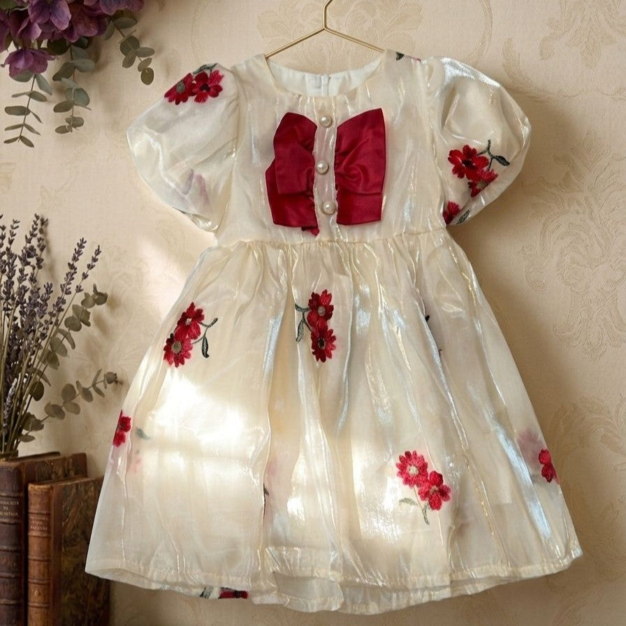 Midnight Rose Shimmer Organza Dress