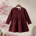 Autumn Berry Waffle Knit Tiered Dress