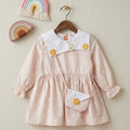 Sweet Daisy Bloom Vintage Collar Dress & Purse Set