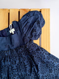 Midnight Navy Eyelet Smock Dress