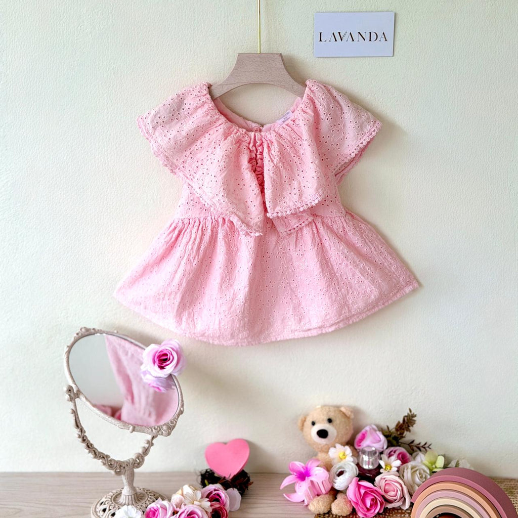 Spring Blossom Eyelet Ruffle Top Collection