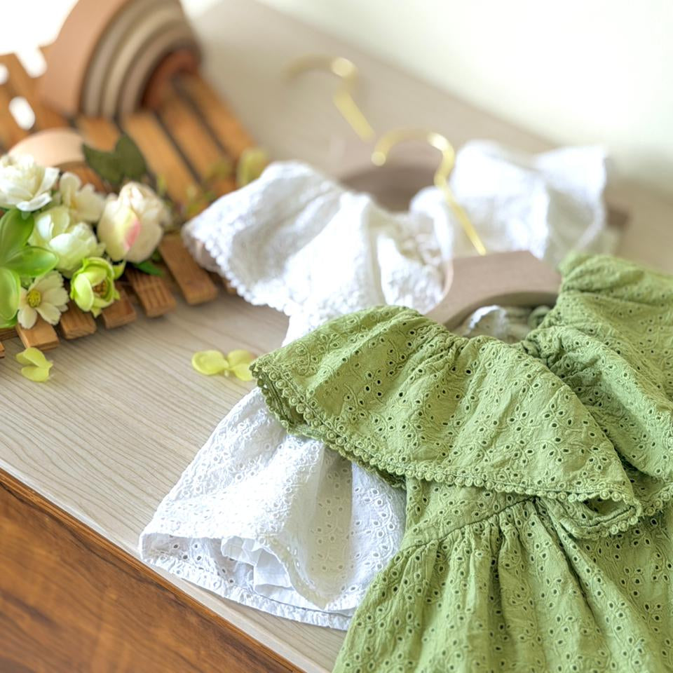 Spring Blossom Eyelet Ruffle Top Collection