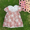 The Juliette Floral Embroidered Mesh Dress in Rose Pink