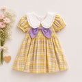 Plaid Puff Sleeve Dress with Peter Pan Collar