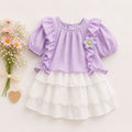 Lilac Puff Sleeve Top & Eyelet Skirt Set