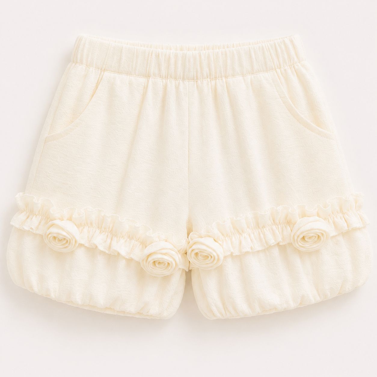 Cream Lace Top & Shorts Set