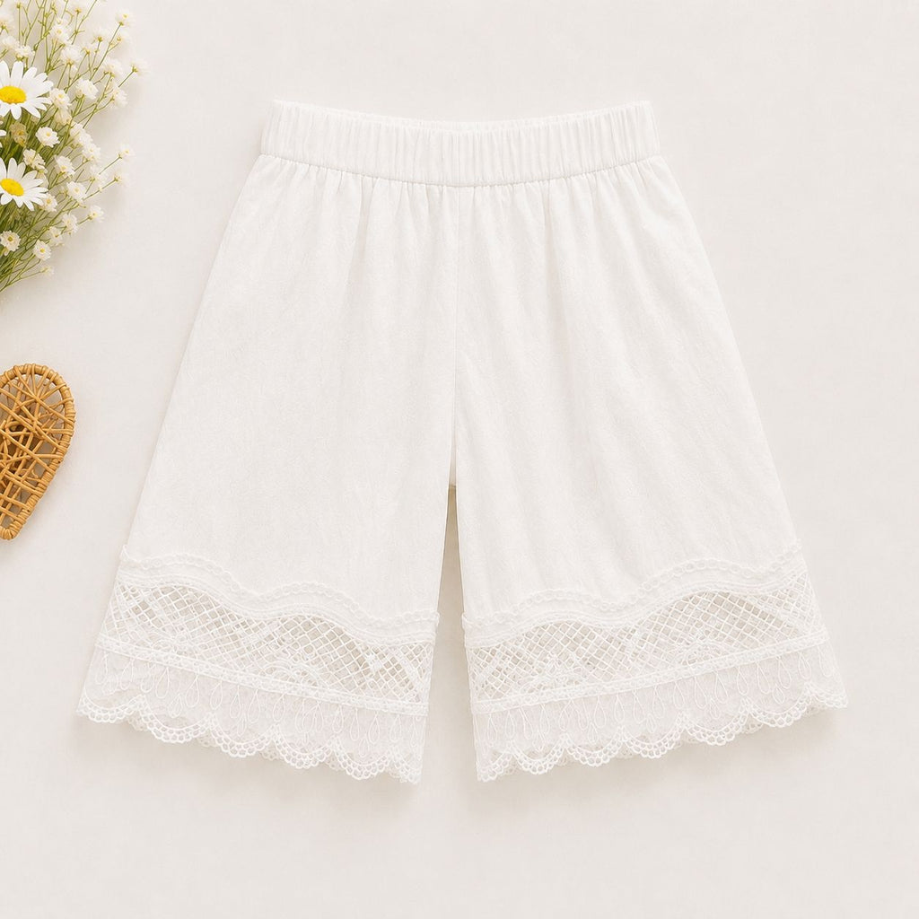 Gingham Ruffle Top & Lace Shorts Set