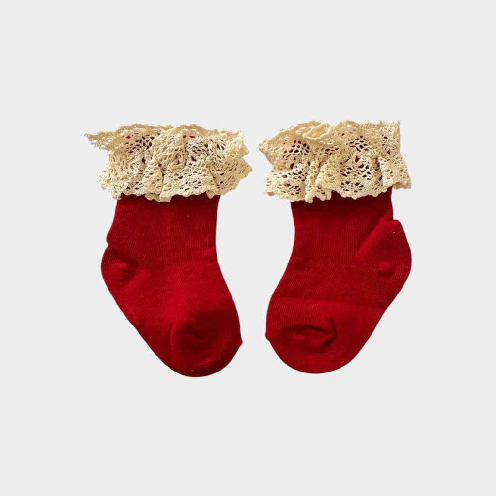 Boutique Floral Accent Ribbed  Socks