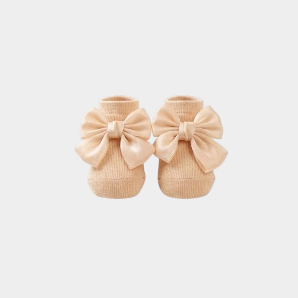 Boutique Satin Bow Ribbed Ankle Socks
